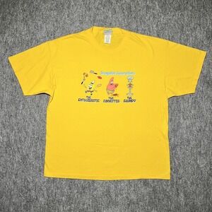 VTG Nickelodeon SpongeBob SquarePants T Shirt Men XL 2002 Yellow Patrick Squidwa